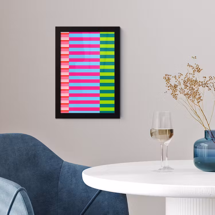 Poster met lijst - Patroon - Strepen - Modern - Abstract - Kleurrijk — 4