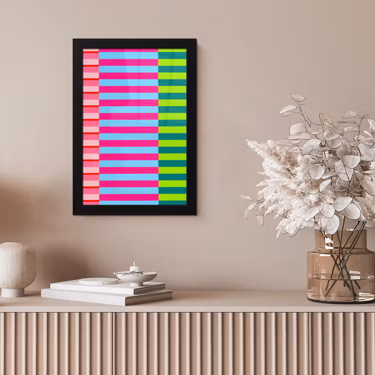 Poster met lijst - Patroon - Strepen - Modern - Abstract - Kleurrijk — 5