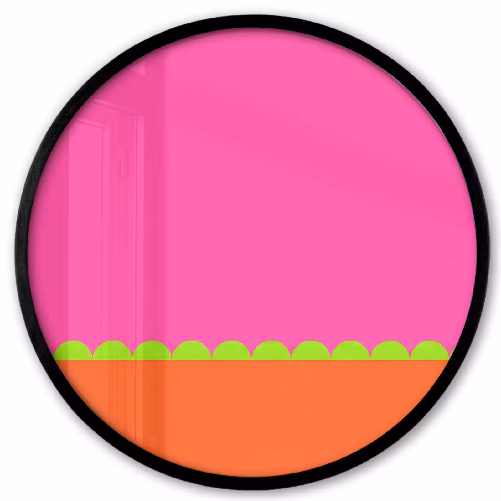 Ronde fotolijst - Abstract - Geometrisch - Kleurblokken - Roze - Oranje — 1