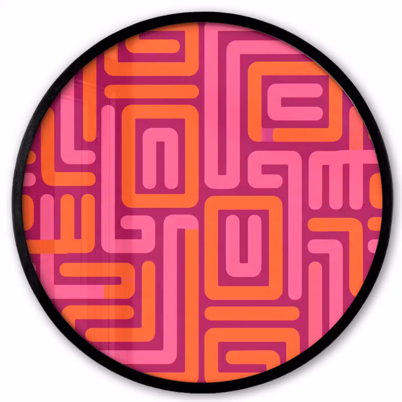 Ronde fotolijst - Abstract - Patroon - Lijnen - Roze - Oranje — 1