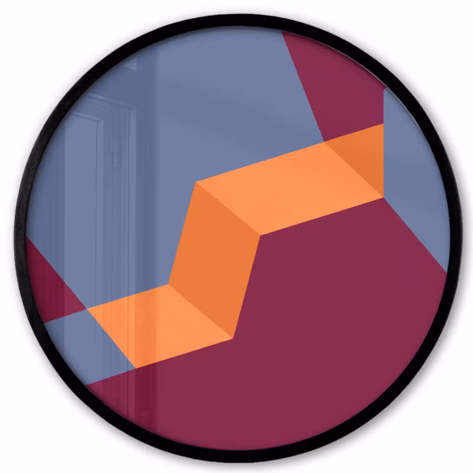 Ronde fotolijst - Abstract - Vormen - Modern - Blauw - Oranje — 1
