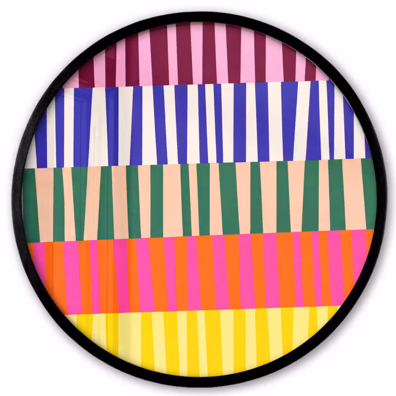 Ronde fotolijst - Patroon - Strepen - Abstract - Modern - Kleurrijk — 1