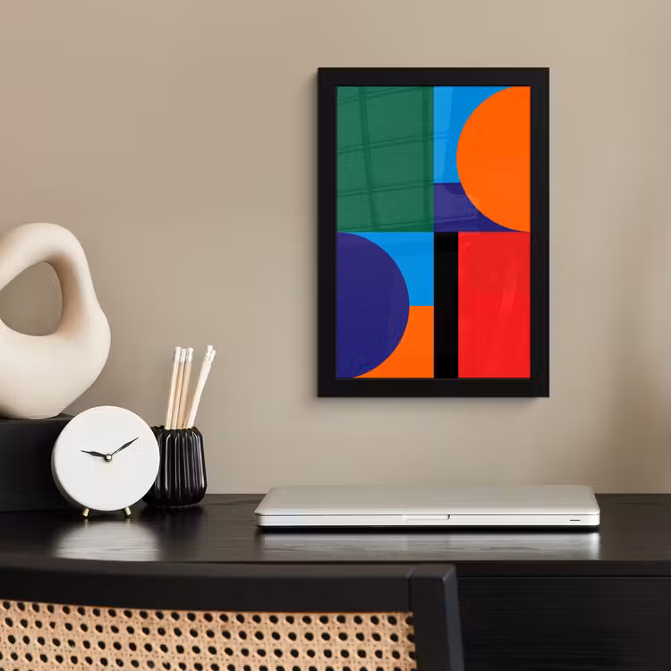Poster met lijst - Geometrisch - Abstract - Vormen - Kleurrijk - Modern — 2