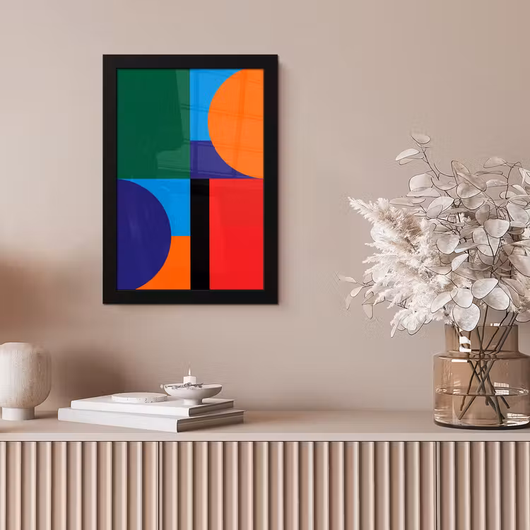 Poster met lijst - Geometrisch - Abstract - Vormen - Kleurrijk - Modern — 5