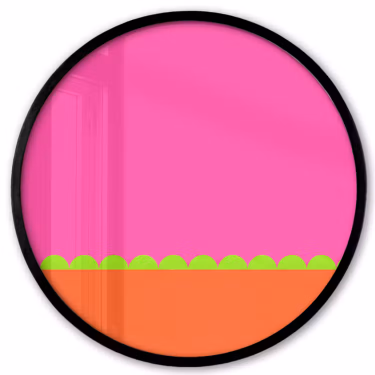 Ronde fotolijst - Abstract - Geometrisch - Kleurblokken - Roze - Oranje — 1