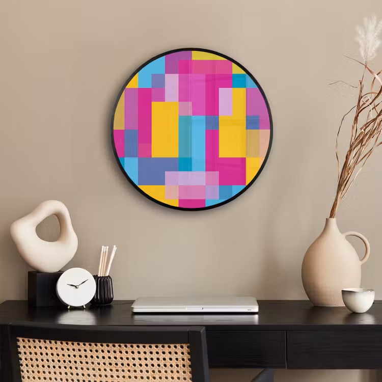 Ronde fotolijst - Abstract - Geometrisch - Kunst - Kleurrijk - Modern — 3