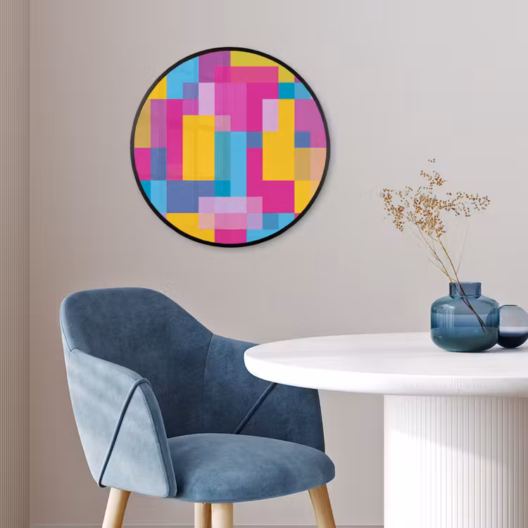 Ronde fotolijst - Abstract - Geometrisch - Kunst - Kleurrijk - Modern — 4