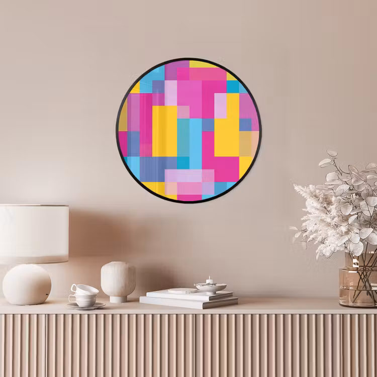 Ronde fotolijst - Abstract - Geometrisch - Kunst - Kleurrijk - Modern — 5