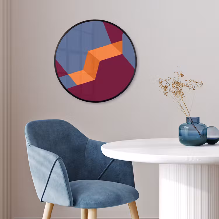 Ronde fotolijst - Abstract - Vormen - Modern - Blauw - Oranje — 4