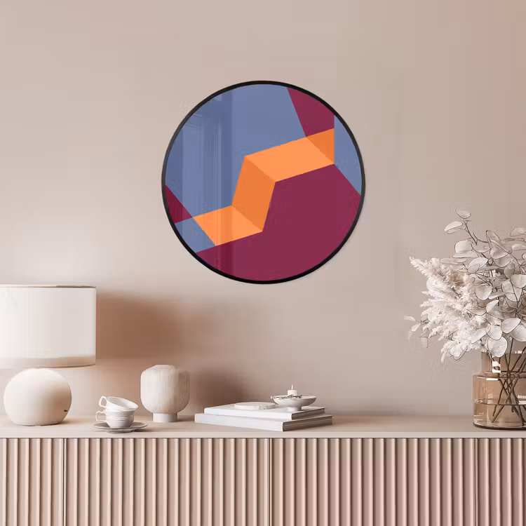 Ronde fotolijst - Abstract - Vormen - Modern - Blauw - Oranje — 5