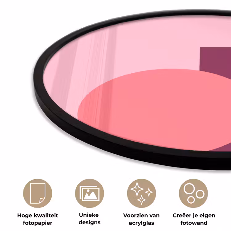 Ronde fotolijst - Abstract - Vormen - Roze - Modern - Design — 2