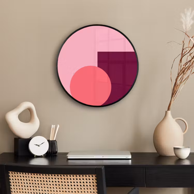 Ronde fotolijst - Abstract - Vormen - Roze - Modern - Design — 3