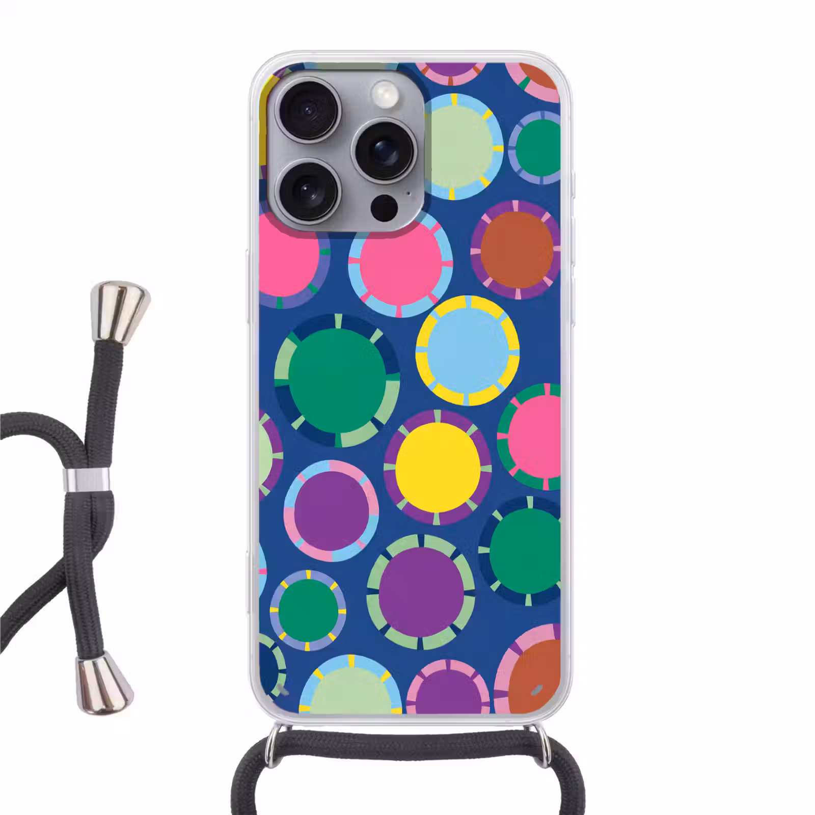 Telefoonhoesje met koord - Patroon - Cirkels - Abstract - Kleurrijk — 1