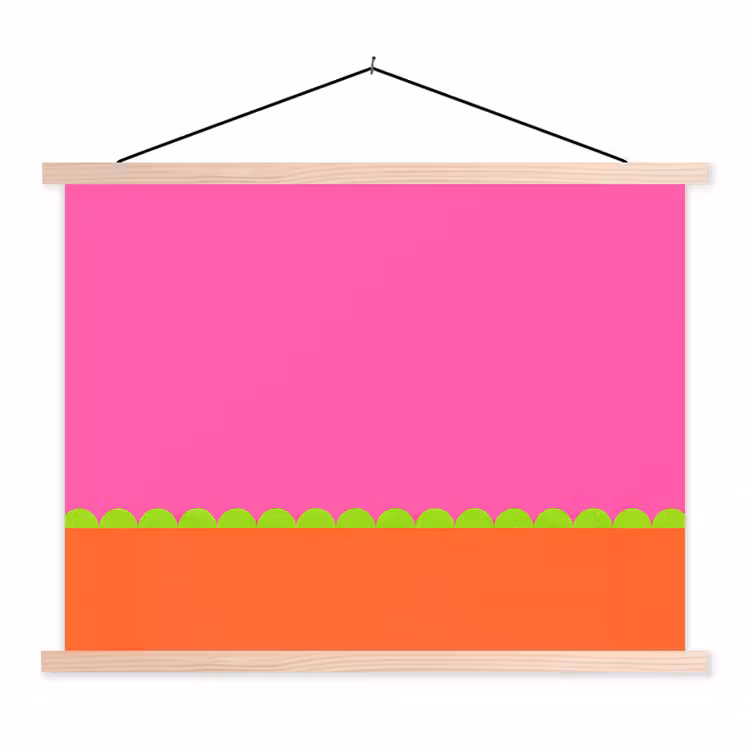 Schoolplaat - Abstract - Geometrisch - Kleurblokken - Roze - Oranje — 1