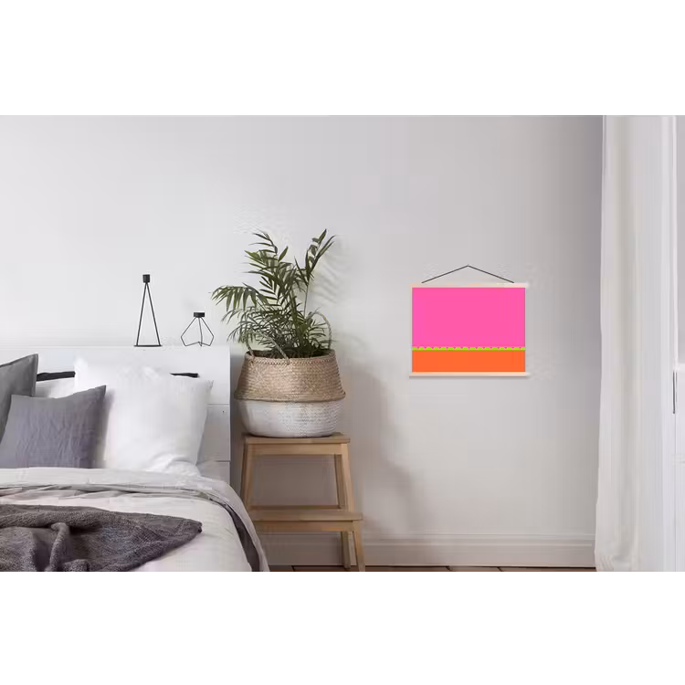 Schoolplaat - Abstract - Geometrisch - Kleurblokken - Roze - Oranje — 2