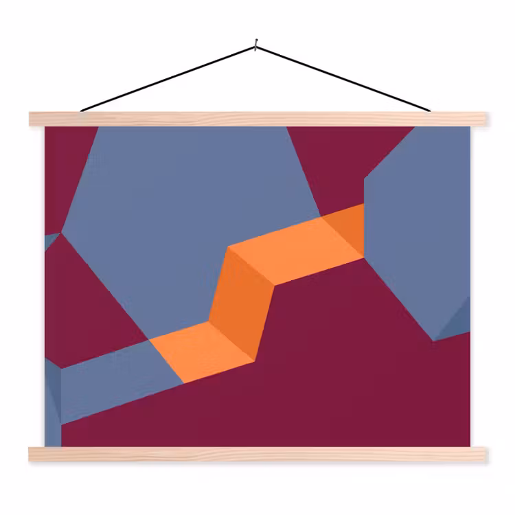 Schoolplaat - Abstract - Vormen - Modern - Blauw - Oranje — 1