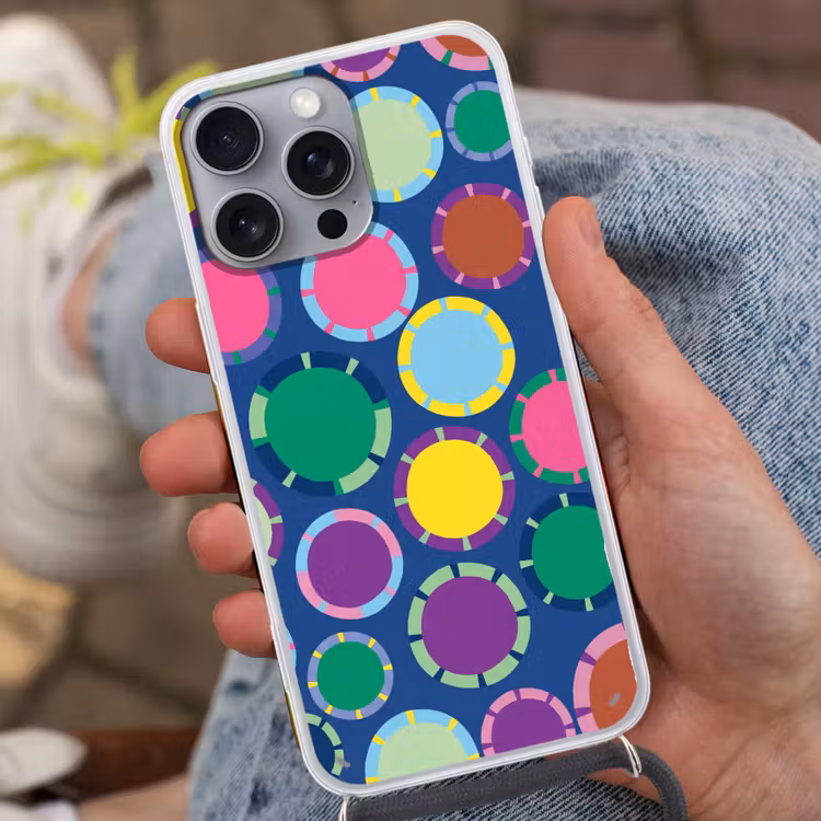 Telefoonhoesje met koord - Patroon - Cirkels - Abstract - Kleurrijk — 2