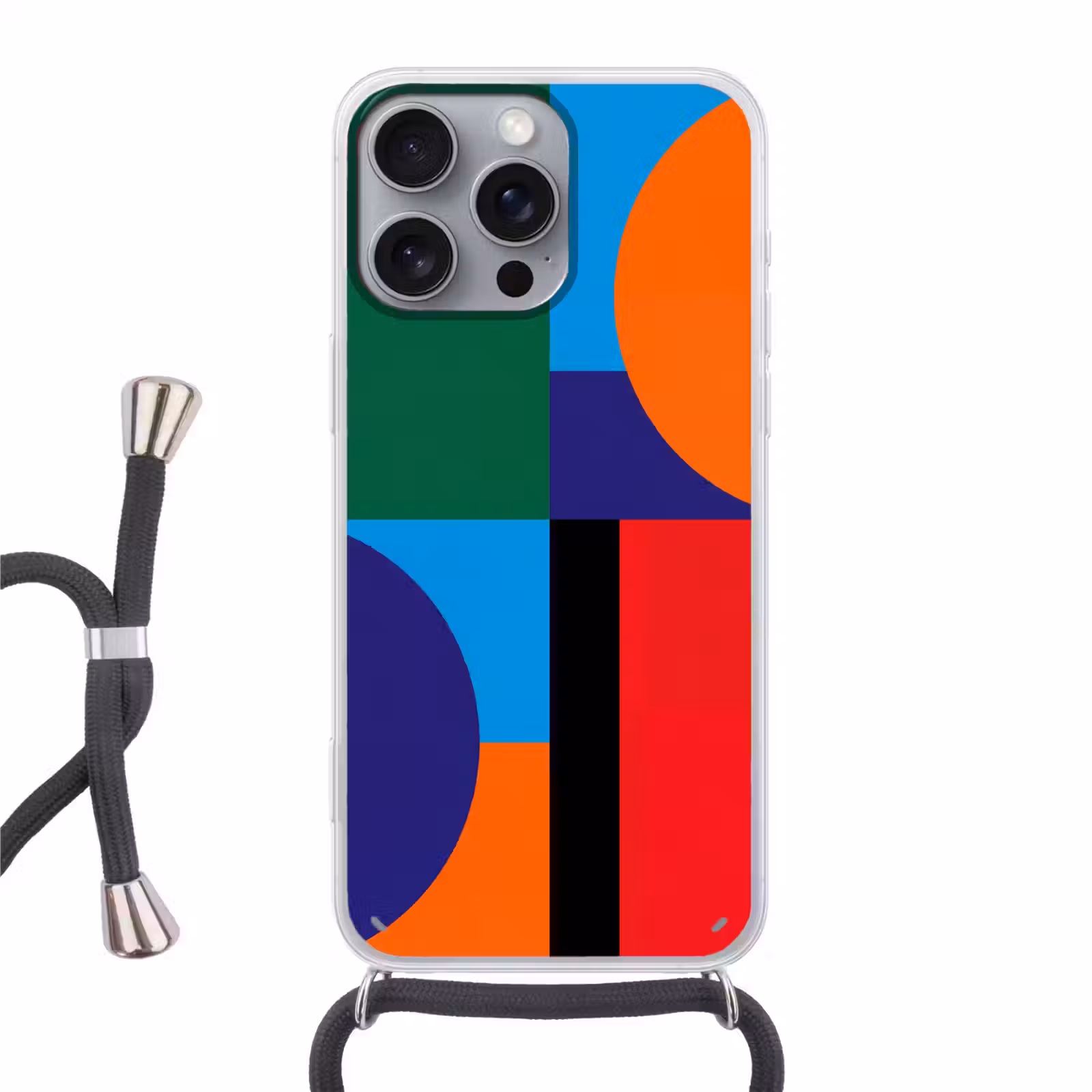 Telefoonhoesje met koord - Geometrisch - Abstract - Vormen - Kleurrijk - Modern — 1