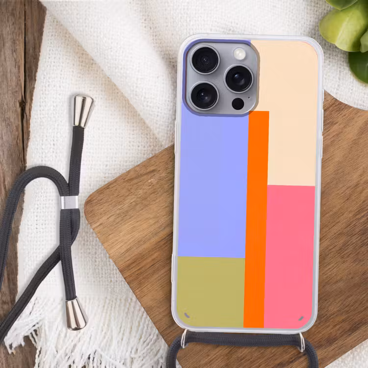 Telefoonhoesje met koord - Abstract - Geometrie - Kunst - Modern - Kleurrijk — 3
