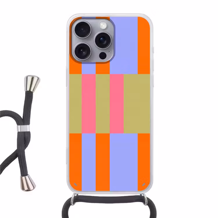 Telefoonhoesje met koord - Abstract - Patroon - Geometrisch - Kleurrijk - Modern — 1