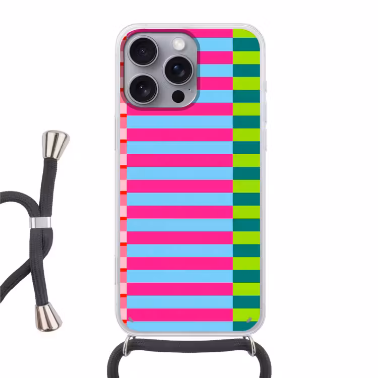 Telefoonhoesje met koord - Patroon - Strepen - Modern - Abstract - Kleurrijk — 1
