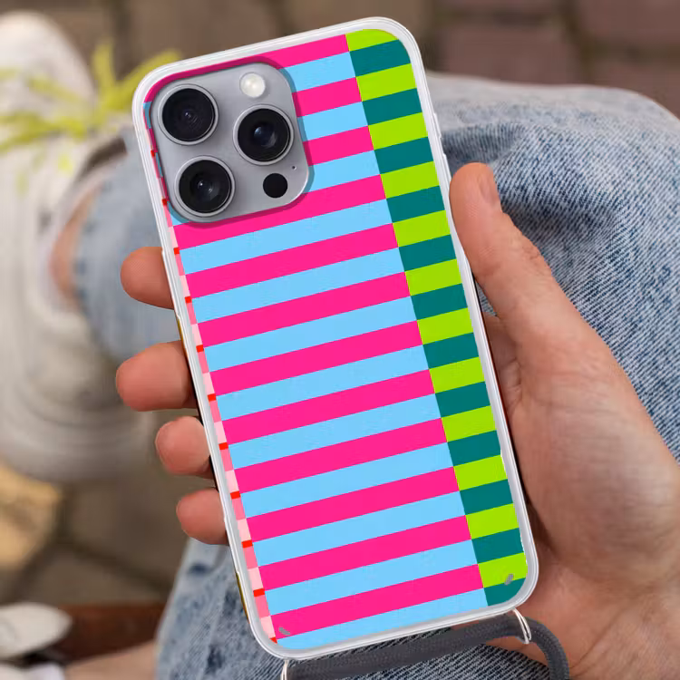 Telefoonhoesje met koord - Patroon - Strepen - Modern - Abstract - Kleurrijk — 2