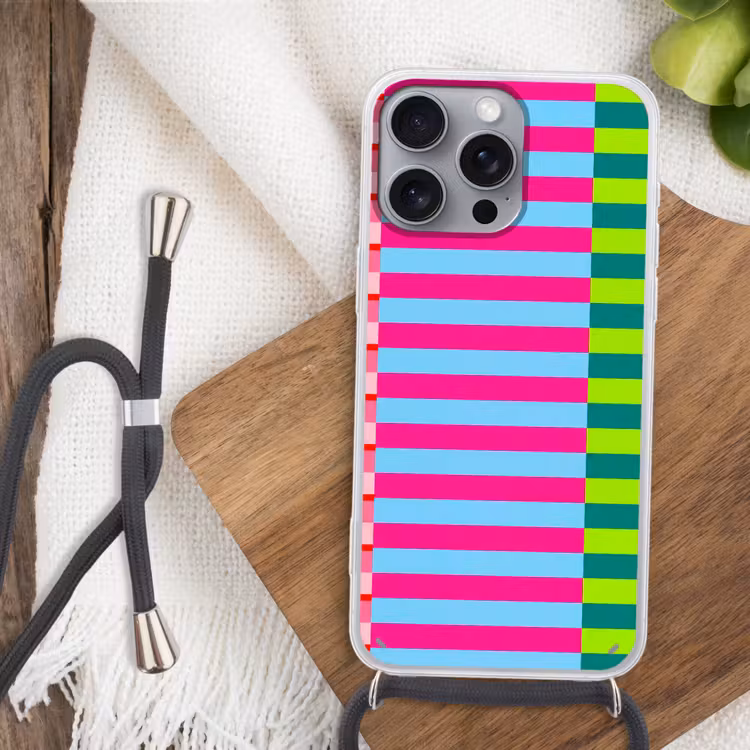 Telefoonhoesje met koord - Patroon - Strepen - Modern - Abstract - Kleurrijk — 3