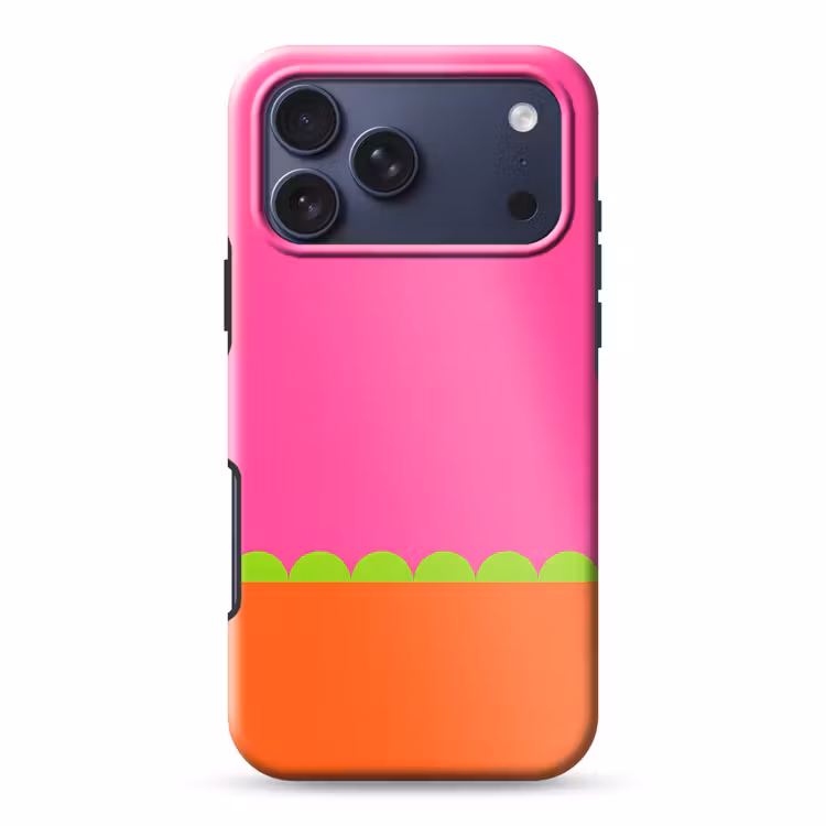 Telefoonhoesje Toughcase - Abstract - Geometrisch - Kleurblokken - Roze - Oranje — 1