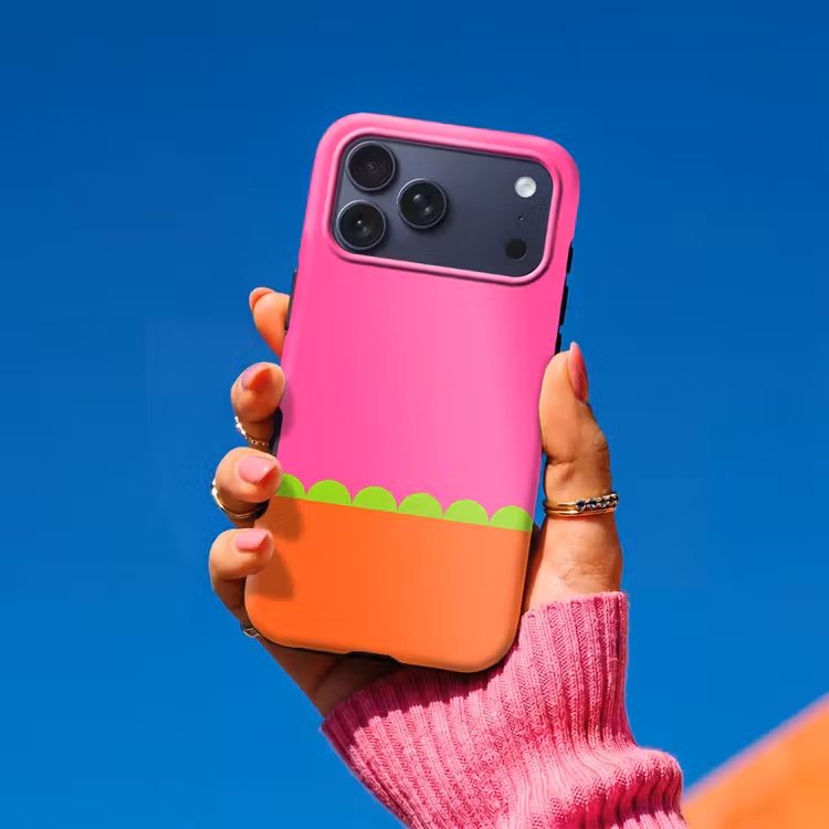 Telefoonhoesje Toughcase - Abstract - Geometrisch - Kleurblokken - Roze - Oranje — 2