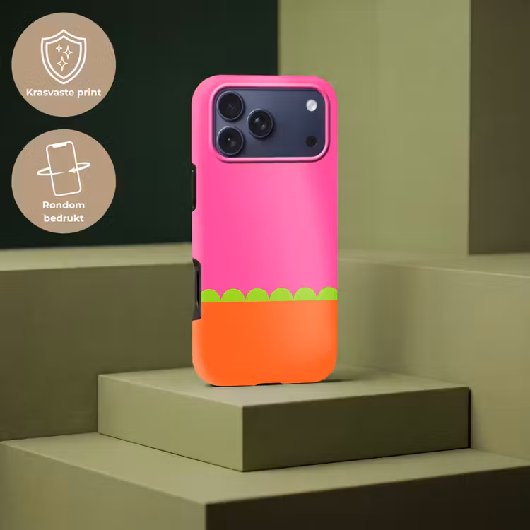 Telefoonhoesje Toughcase - Abstract - Geometrisch - Kleurblokken - Roze - Oranje — 7