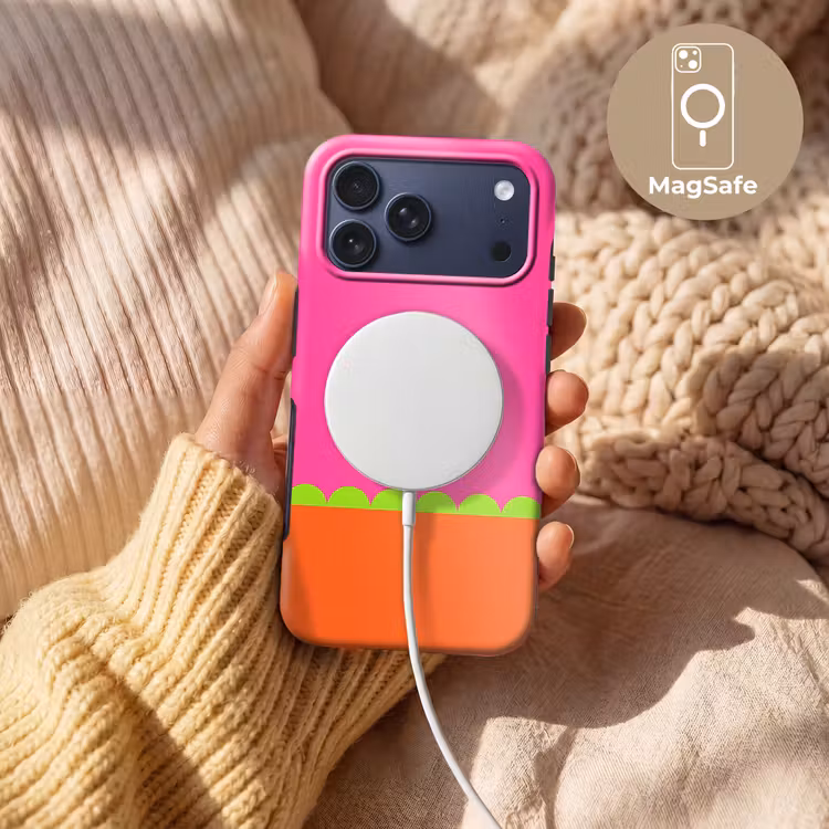 Telefoonhoesje Toughcase - Abstract - Geometrisch - Kleurblokken - Roze - Oranje — 8