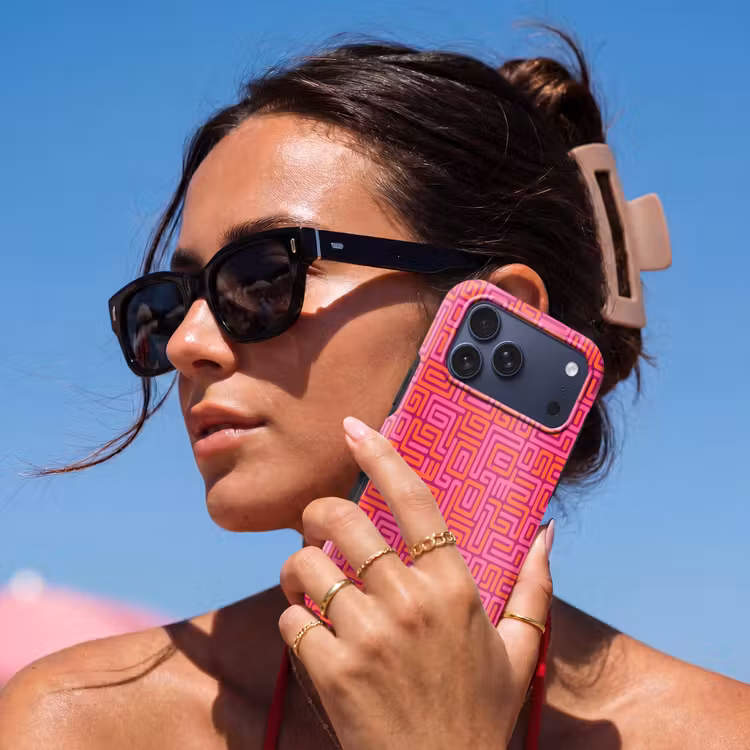 Telefoonhoesje Toughcase - Abstract - Patroon - Lijnen - Roze - Oranje — 6