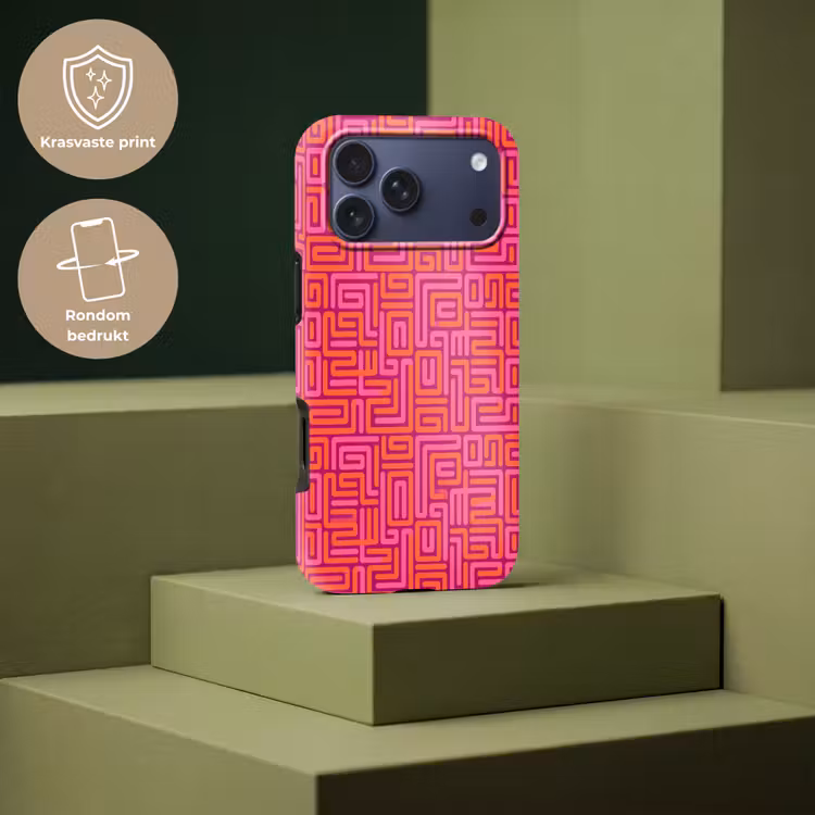 Telefoonhoesje Toughcase - Abstract - Patroon - Lijnen - Roze - Oranje — 7