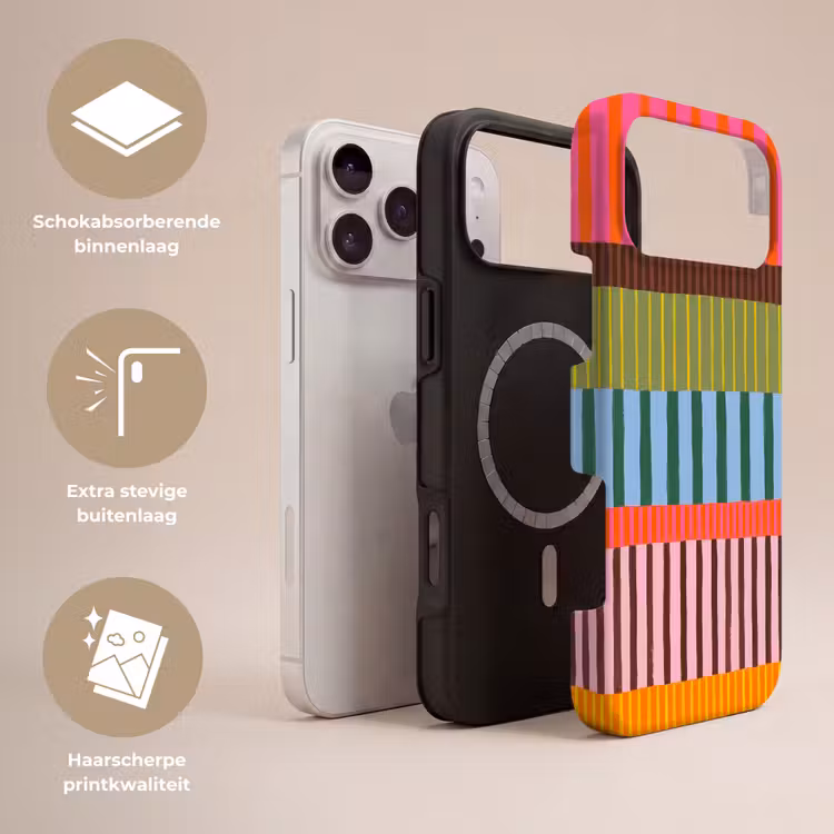 Telefoonhoesje Toughcase - Abstract - Strepen - Modern - Kleurrijk - Kunst — 3