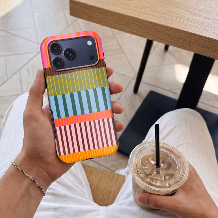 Telefoonhoesje Toughcase - Abstract - Strepen - Modern - Kleurrijk - Kunst — 4