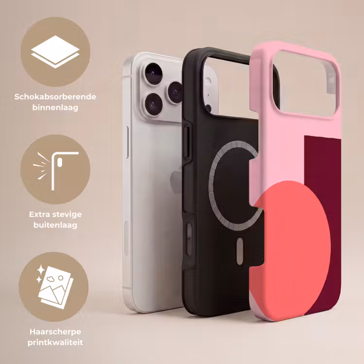Telefoonhoesje Toughcase - Abstract - Vormen - Roze - Modern - Design — 3