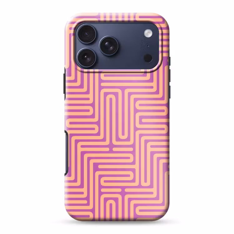Telefoonhoesje Toughcase - Patroon - Lijnen - Abstract - Modern - Paars — 1