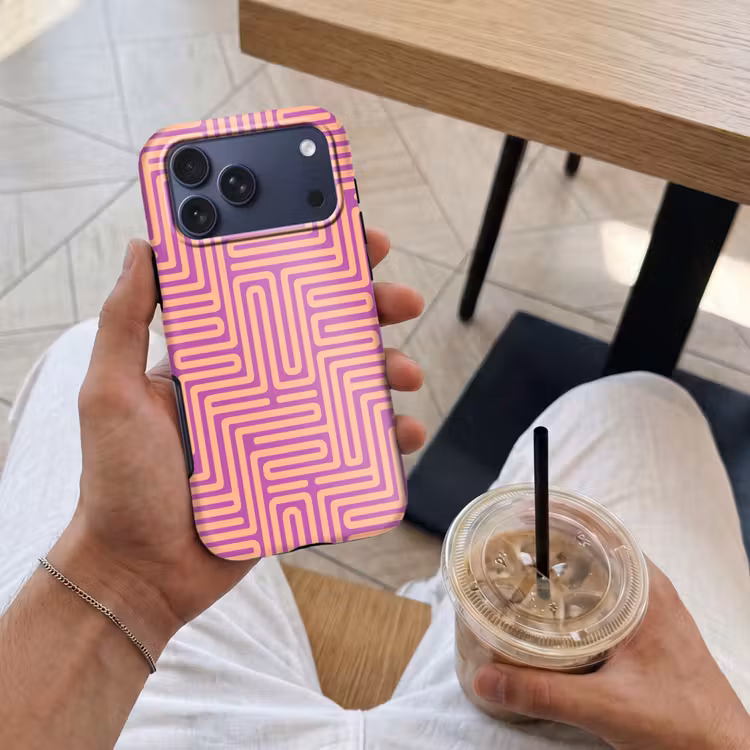 Telefoonhoesje Toughcase - Patroon - Lijnen - Abstract - Modern - Paars — 4
