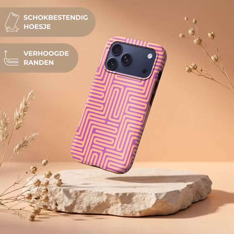 Telefoonhoesje Toughcase - Patroon - Lijnen - Abstract - Modern - Paars — 5