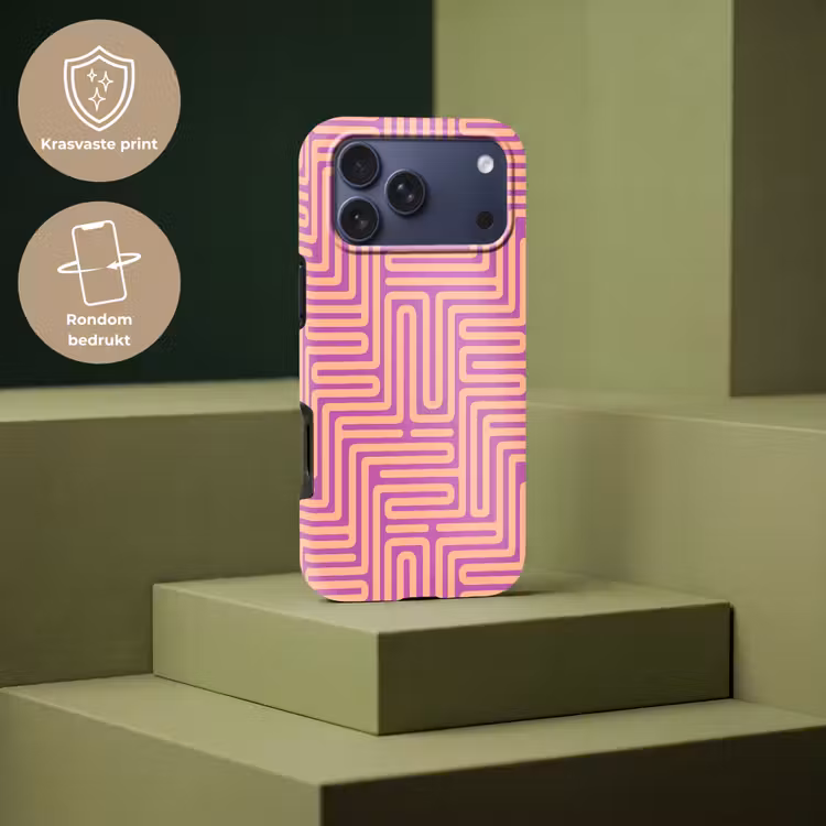 Telefoonhoesje Toughcase - Patroon - Lijnen - Abstract - Modern - Paars — 7