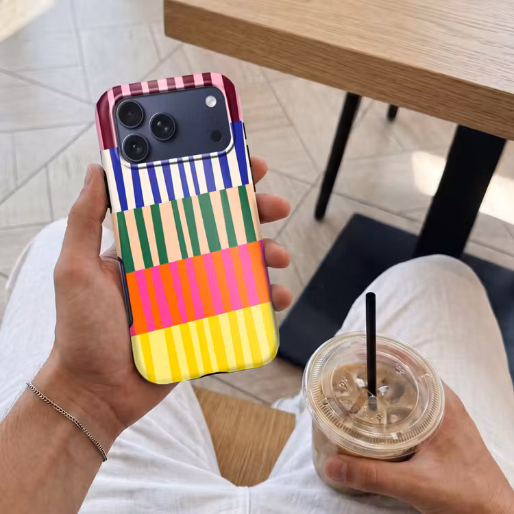 Telefoonhoesje Toughcase - Patroon - Strepen - Abstract - Modern - Kleurrijk — 4