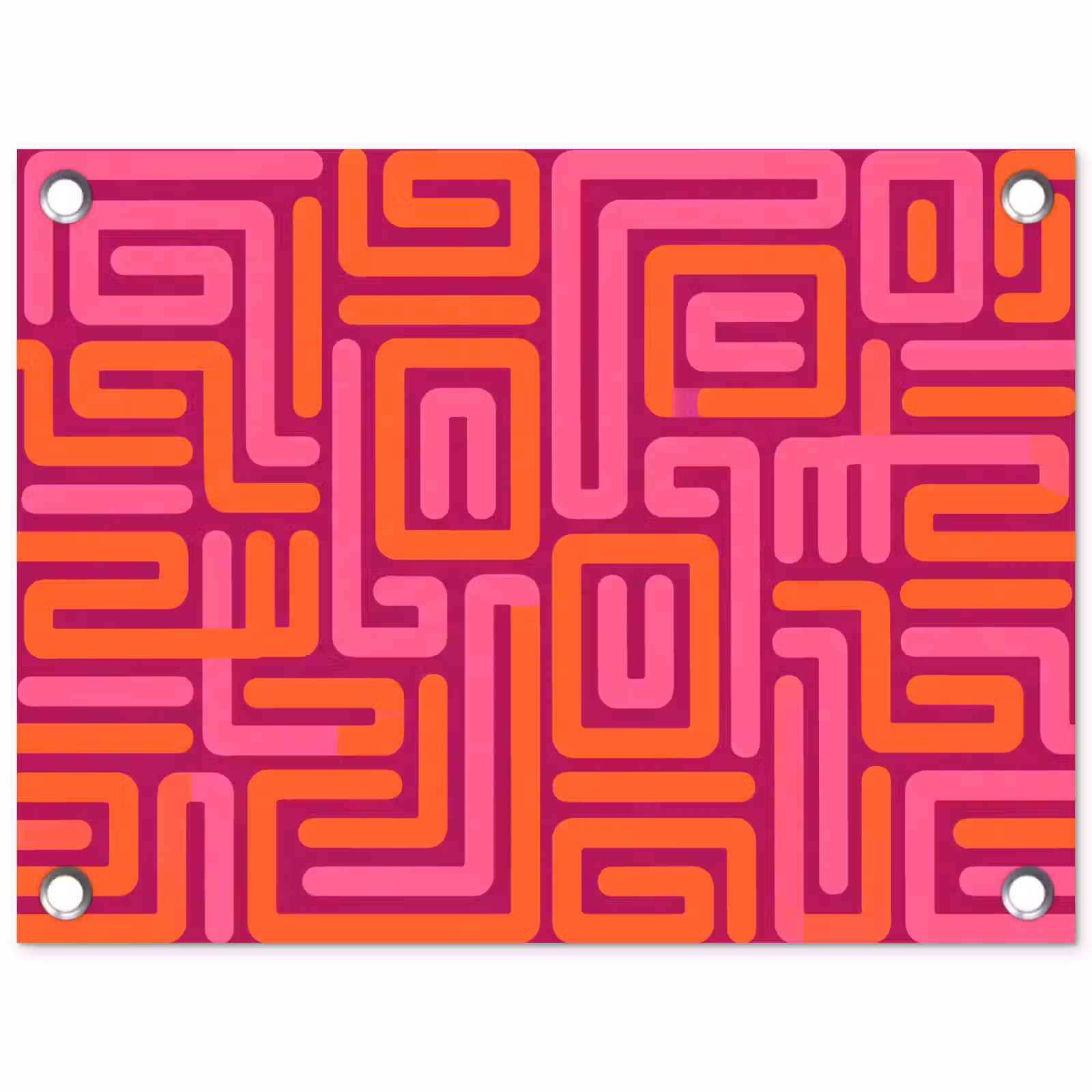 Tuinposter - Abstract - Patroon - Lijnen - Roze - Oranje — 1