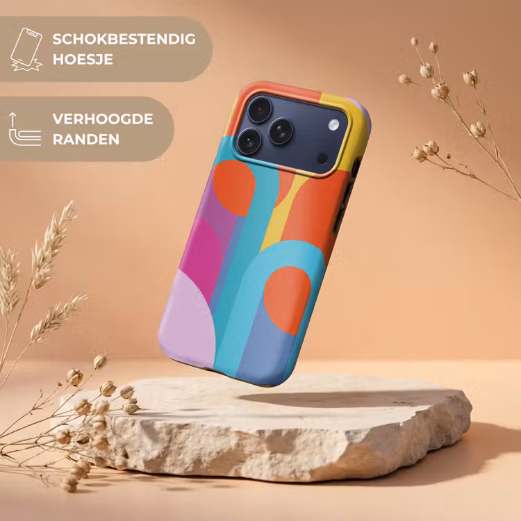 Telefoonhoesje Toughcase - Abstract - Geometrie - Kleurrijk - Modern - Kunst — 5