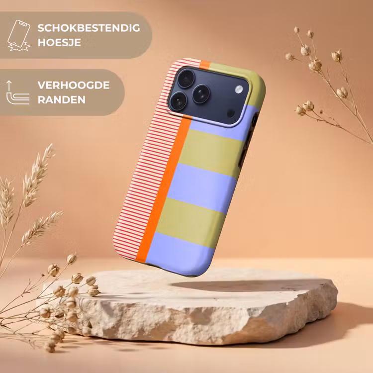 Telefoonhoesje Toughcase - Abstract - Geometrie - Strepen - Blokken - Rood — 5