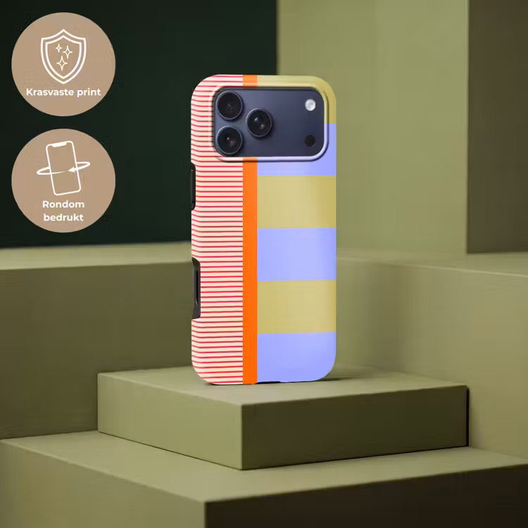 Telefoonhoesje Toughcase - Abstract - Geometrie - Strepen - Blokken - Rood — 7