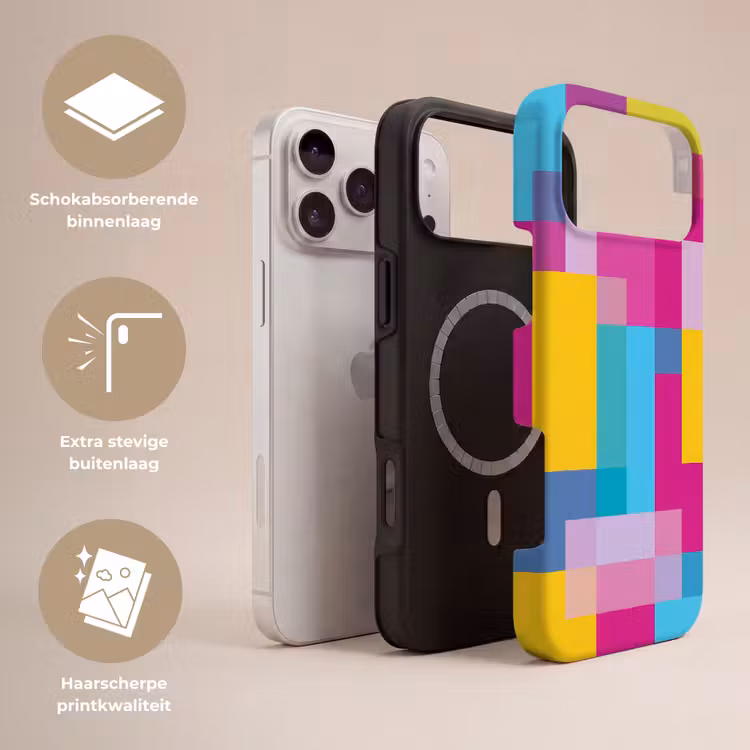 Telefoonhoesje Toughcase - Abstract - Geometrisch - Kunst - Kleurrijk - Modern — 3
