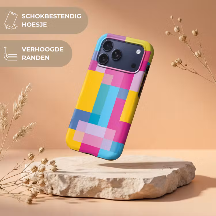 Telefoonhoesje Toughcase - Abstract - Geometrisch - Kunst - Kleurrijk - Modern — 5