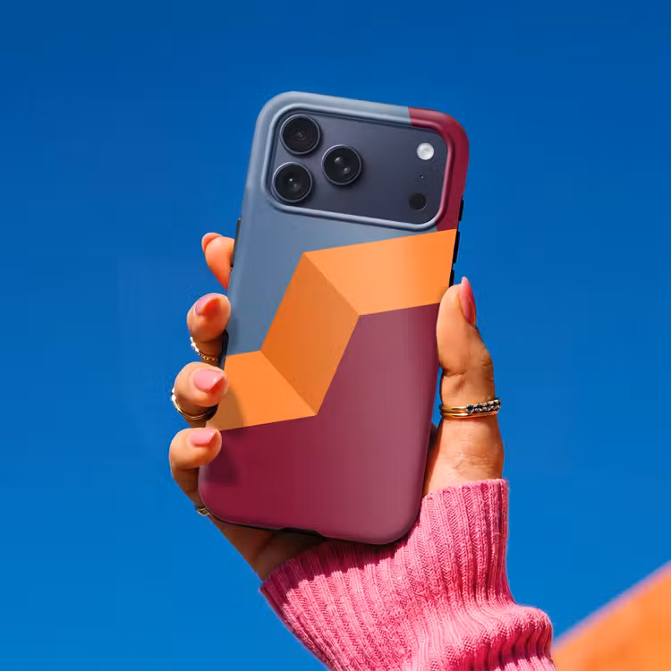 Telefoonhoesje Toughcase - Abstract - Vormen - Modern - Blauw - Oranje — 2