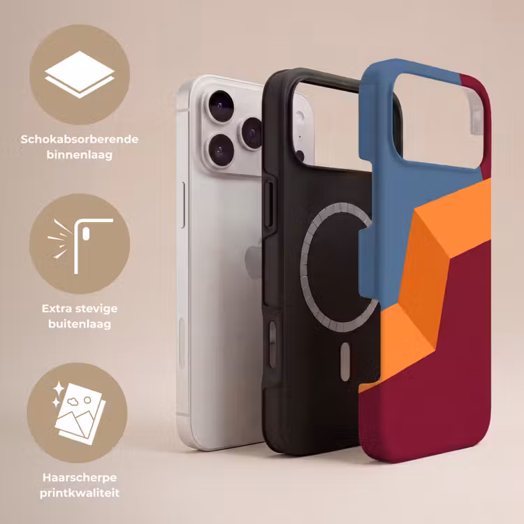 Telefoonhoesje Toughcase - Abstract - Vormen - Modern - Blauw - Oranje — 3