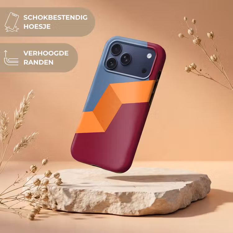 Telefoonhoesje Toughcase - Abstract - Vormen - Modern - Blauw - Oranje — 5